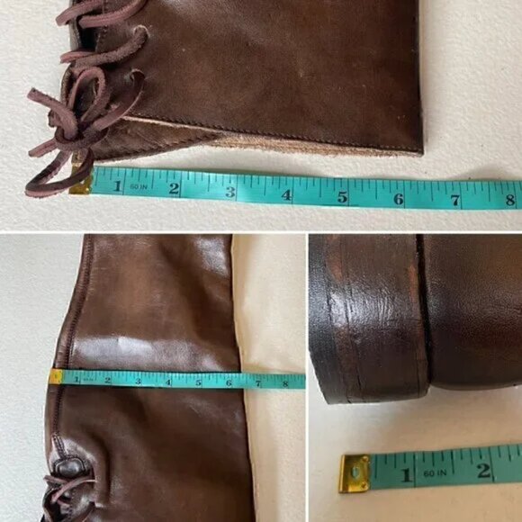 BED STU Manchester Distressed Tall Leather Riding Boots Teak Brown Size 6 - Picture 14 of 16